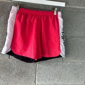 Adidas Activewear Mesh Lined Running Shorts Pink White Size XL
